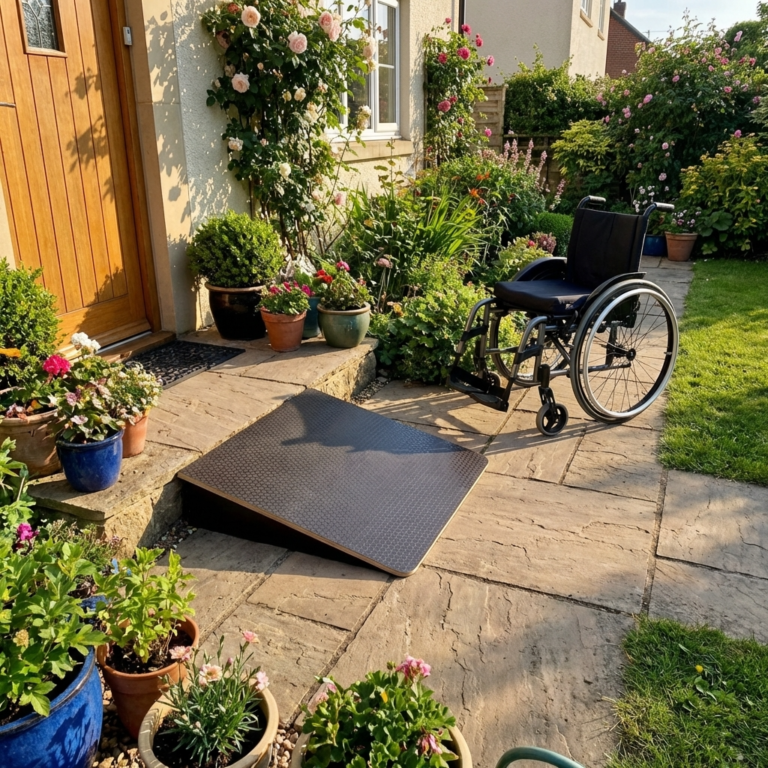 Rollstuhlrampe für Stufen im Außenbereich - Maßgefertigt vom Schreiner