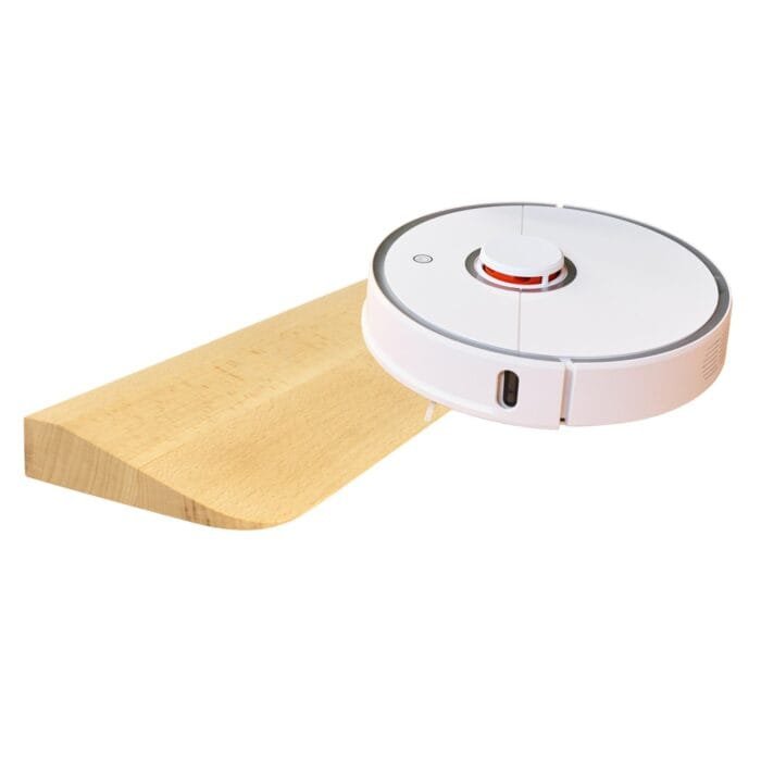 Rampe für Saugroboter aus Holz (Buche, Eiche, Fichte, Baubuche) nach Maß für Schwellen bis 10 cm