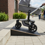 Stufenrampe aus Holz für Fahrrad Kinderwagen Alltag Rasenmäher Gartenhaus Haustür Stufe - bis 30 cm Höhe