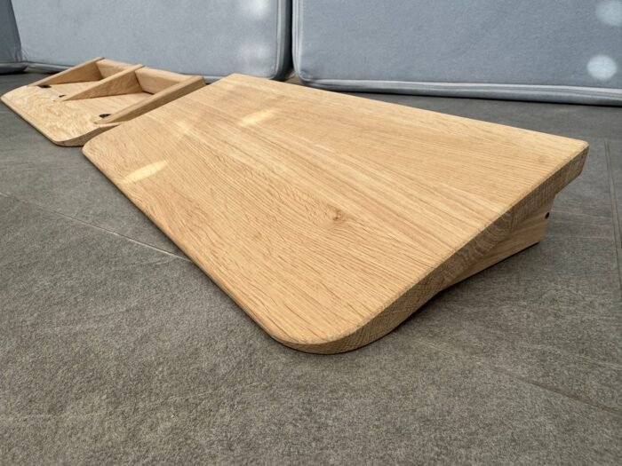 Rollstuhlrampe aus Eiche Massivholz als Stufenrampe - barrierefrei bis 20 cm