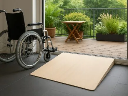 Stufenrampen aus Holz für Rollstuhl & Rollator - maßgefertigt bis 20 cm Höhe