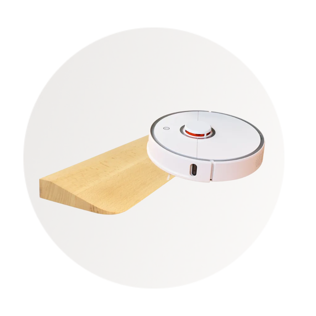 Rampe für Saugroboter aus Holz (Buche, Eiche, Fichte, Baubuche) nach Maß für Schwellen bis 10 cm