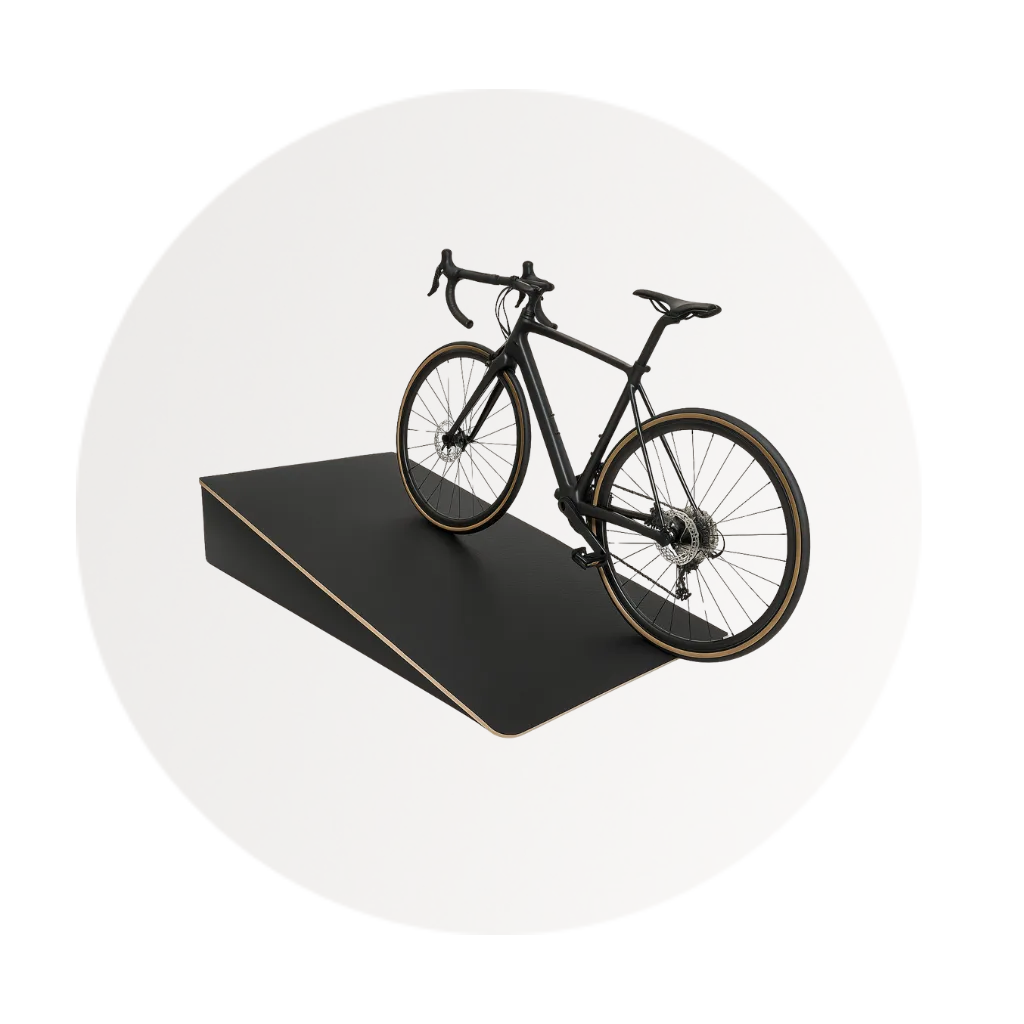 Fahrradrampe aus Holz für Stufen mit Fahrrad Kinderwagen Alltag Rasenmäher Gartenhaus Haustür Stufe - bis 30 cm Höhe